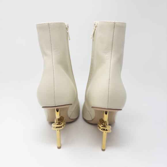 Bottega Veneta Sea Salt Cream Bootie with Knot Gold Heel Size 40 New - Picture 4 of 5